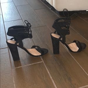 Gorgeous Black Lace Up Tie Heels